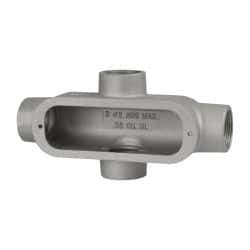 Hubbell Killark - Form 85, X Body, 1-1/4" Trade, IMC, Rigid Aluminum Conduit Body - Oval, 9-3/16" OAL, 32 cc Capacity, Hazardous & Wet Locations - Apex Tool & Supply