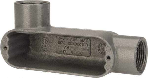 Hubbell Killark - Form 85, LL Body, 1" Trade, IMC, Rigid Aluminum Conduit Body - Oval, 6-1/4" OAL, 12 cc Capacity, Hazardous & Wet Locations - Apex Tool & Supply