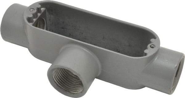 Hubbell Killark - Form 85, T Body, 1" Trade, IMC, Rigid Aluminum Conduit Body - Oval, 7-1/8" OAL, 12 cc Capacity, Hazardous & Wet Locations - Apex Tool & Supply