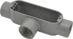 Hubbell Killark - Form 85, T Body, 1" Trade, IMC, Rigid Aluminum Conduit Body - Oval, 7-1/8" OAL, 12 cc Capacity, Hazardous & Wet Locations - Apex Tool & Supply