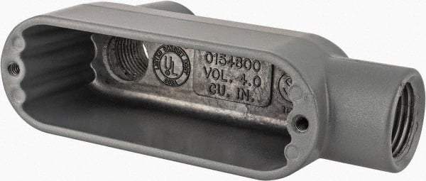 Hubbell Killark - Form 85, LB Body, 1/2" Trade, IMC, Rigid Aluminum Conduit Body - Oval, 4-17/32" OAL, 4 cc Capacity, Hazardous & Wet Locations - Apex Tool & Supply
