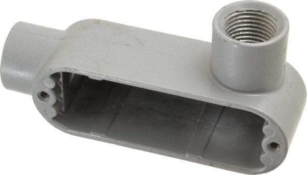 Hubbell Killark - Form 85, LR Body, 1/2" Trade, IMC, Rigid Aluminum Conduit Body - Oval, 4-5/8" OAL, 4 cc Capacity, Hazardous & Wet Locations - Apex Tool & Supply