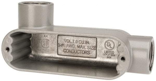 Hubbell Killark - Form 85, LL Body, 3/4" Trade, IMC, Rigid Aluminum Conduit Body - Oval, 5-3/8" OAL, 7 cc Capacity, Hazardous & Wet Locations - Apex Tool & Supply