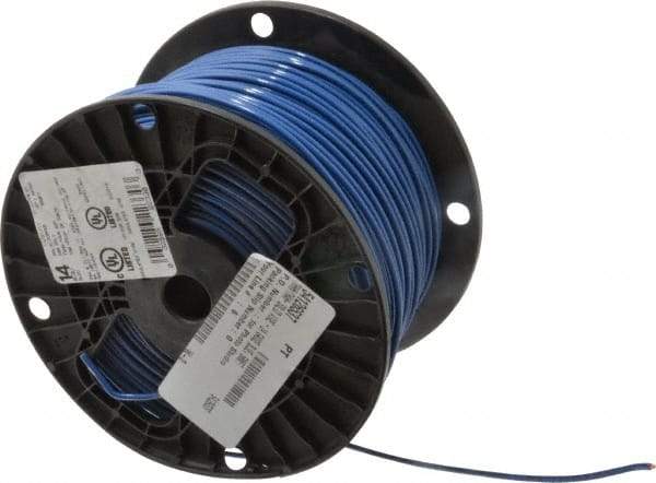 Southwire - THHN/THWN, 14 AWG, 15 Amp, 500' Long, Solid Core, 1 Strand Building Wire - Blue, Thermoplastic Insulation - Apex Tool & Supply