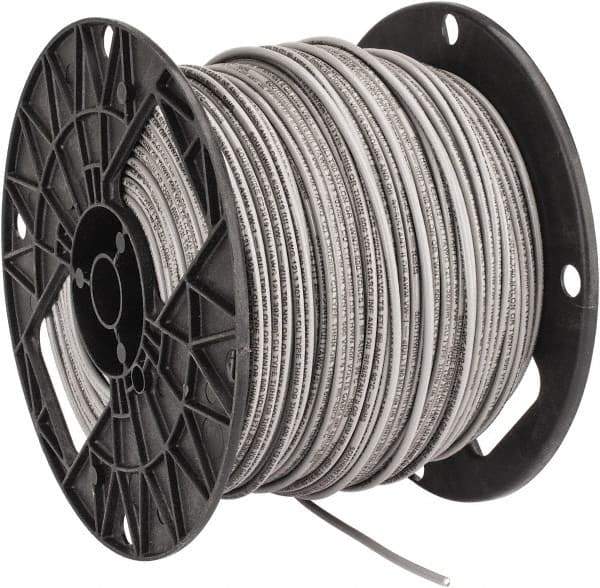 Southwire - THHN/THWN, 12 AWG, 20 Amp, 500' Long, Solid Core, 1 Strand Building Wire - Gray, Thermoplastic Insulation - Apex Tool & Supply