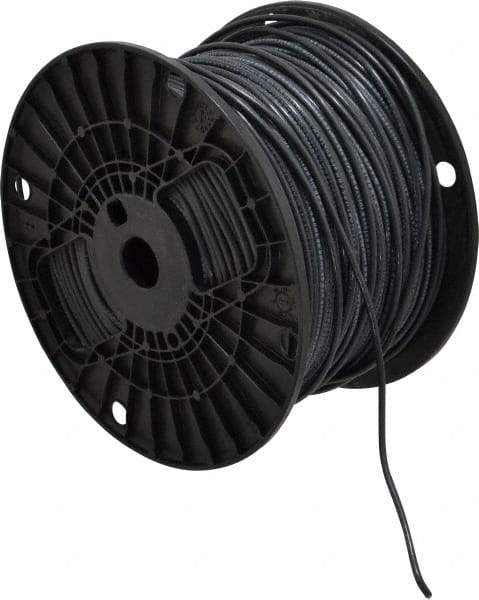 Southwire - THHN/THWN, 14 AWG, 15 Amp, 500' Long, Stranded Core, 19 Strand Building Wire - Black, Thermoplastic Insulation - Apex Tool & Supply