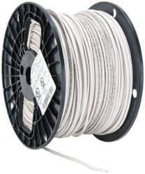 Southwire - THHN/THWN, 14 AWG, 15 Amp, 500' Long, Stranded Core, 19 Strand Building Wire - White, Thermoplastic Insulation - Apex Tool & Supply