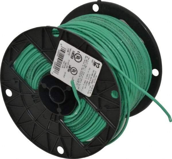 Southwire - THHN/THWN, 12 AWG, 20 Amp, 500' Long, Stranded Core, 19 Strand Building Wire - Green, Thermoplastic Insulation - Apex Tool & Supply