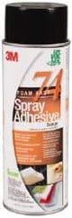 3M - 24 oz Aerosol Orange Spray Adhesive - High Tack, 200°F Heat Resistance, 50 Sq Ft Coverage, Medium Strength Bond, 30 min Max Bonding Time, Flammable, Series 74 - Apex Tool & Supply