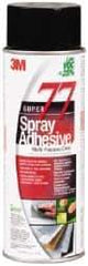 3M - 24 oz Aerosol Clear Spray Adhesive - High Tack, 205°F Heat Resistance, 99 Sq Ft Coverage, Medium Strength Bond, 30 min Max Bonding Time, Flammable, Series 77 - Apex Tool & Supply