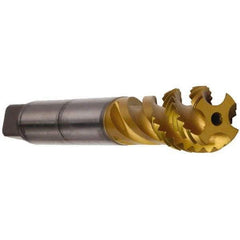 Emuge - M12x1.75 Metric 4 Flute 6H Bottoming Spiral Flute Tap - Cobalt, TiN Finish, 110mm OAL, Right Hand Flute, Right Hand Thread, Series Enorm - Apex Tool & Supply