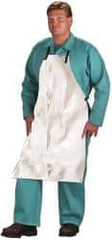 PRO-SAFE - 24 x 39" Aluminized Bib Apron - Aluminized Carbon Kevlar, 19 oz Material, Silver & Yellow - Apex Tool & Supply