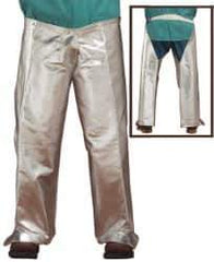 PRO-SAFE - Aluminized Blended Kevlar Hip Leggings - No Pockets, Silver/Yellow - Apex Tool & Supply