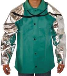 PRO-SAFE - Size Universal, Silver/Yellow/Black Aluminzed Kevlar Aluminized Sleeve - 28" Long Sleeve - Apex Tool & Supply