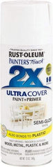 Rust-Oleum - White, Semi Gloss, Enamel Spray Paint - 8 Sq Ft per Can, 12 oz Container, Use on Multipurpose - Apex Tool & Supply