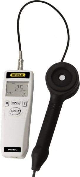 General - 9 Volt Battery, LCD Display, Light Meter - 4 Accuracy, Compatible with UVC Lighting, Built In Memory - Apex Tool & Supply