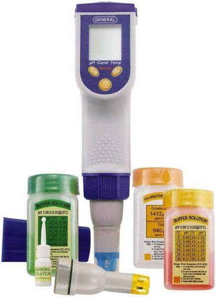 General - 0 to 14 pH, Conductivity/TDS/Salinity/Temp Meter - 32 to 94°F, Flat Surface pH Meter Probe, Accurate up to 1 pH & ±2mV - Apex Tool & Supply