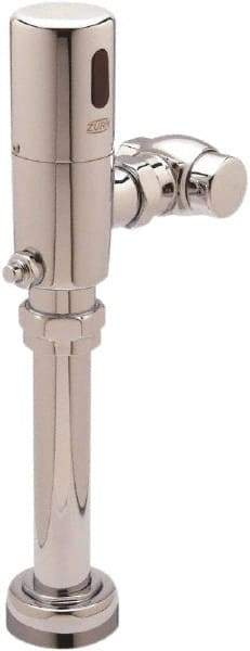 Zurn - 1-1/2" Spud Coupling, 1" Pipe, Closet Automatic Flush Valve - Single Flush, 1.28 Gal per Flush, Chrome Cover, Powered by 4 AA Batteries - Apex Tool & Supply