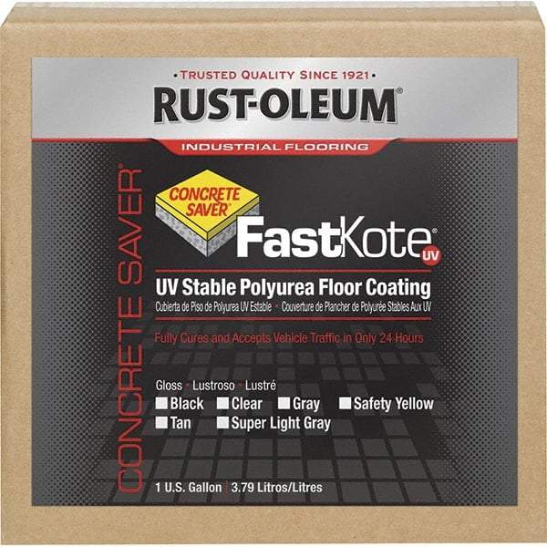 Rust-Oleum - 1 Gal Gray Gloss Finish Floor Coating - 400 Sq Ft per Gal, Interior/Exterior, <50 gL VOC Compliance - Apex Tool & Supply
