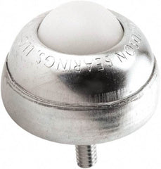 Hudson Bearing - 1 Inch Diameter, Round, Nylon Ball Transfer - 1-3/4 Inch Overall Diameter, 1-3/8 Inch Mount Height, 75 Lb. Capacity - Apex Tool & Supply