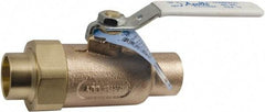 Conbraco - 2" Pipe, Standard Port, Bronze Single Union Ends Ball Valve - Bi-Directional, Union/Soldered x Union/Soldered Ends, Lever Handle, 600 WOG, 150 WSP - Apex Tool & Supply