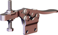 De-Sta-Co - 620 Lb Holding Capacity, Horizontal Handle, Manual Hold Down Toggle Clamp - 70° Handle Movement, 92° Bar Opening, U-Bar, Straight Base, Stainless Steel - Apex Tool & Supply