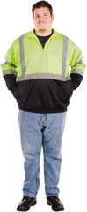 Utility Pro Wear - Size M High Visibility Sweatshirt - Yellow, Black, Polyester & Teflon, Zipper Closure, 38 to 40" Chest - Apex Tool & Supply