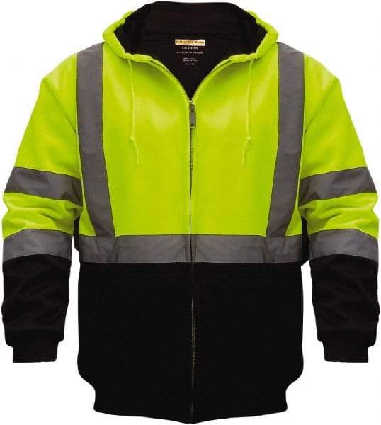 Utility Pro Wear - Size XL Cold Weather & High Visibility Sweatshirt - Yellow, Black, Polyester & Teflon, Zipper Closure, 46 to 48" Chest - Apex Tool & Supply