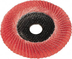 Metabo - P60 Grit, 5" Disc Diam, 7/8" Center Hole, Type 29 Ceramic Flap Disc - 12,200 Max RPM, Fiberglass Backing, Arbor Attaching System, Coated - Apex Tool & Supply