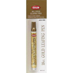 Krylon - 0.33 oz Gold Metallic Finish Paint Pen - Leafing, Direct to Metal, 875 gL VOC Compliance - Apex Tool & Supply
