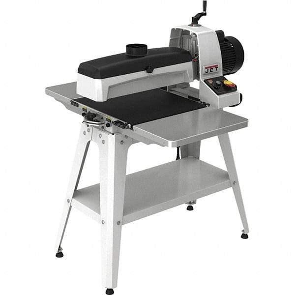 Jet - 5" Diam x 18" Long, Single Phase Floor Drum Sanding Machine - 1/32" Sanding Depth, 1/32 to 3" Thick x 32" Wide Workpiece - Apex Tool & Supply