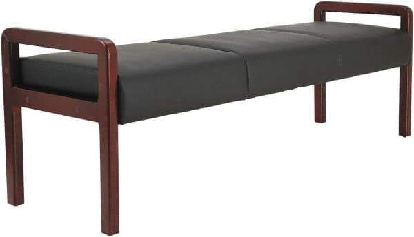 ALERA - Black & Mahogany Leather Reception Lounge - 65-3/4" Wide x 22.88" High - Apex Tool & Supply