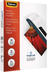 FELLOWES - 50 Piece, 5mm Thick, Legal Size Pouch - 9" Wide x 11-1/2" High - Apex Tool & Supply