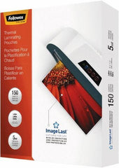 FELLOWES - 150 Piece, 5mm Thick, Legal Size Pouch - 9" Wide x 11-1/2" High - Apex Tool & Supply
