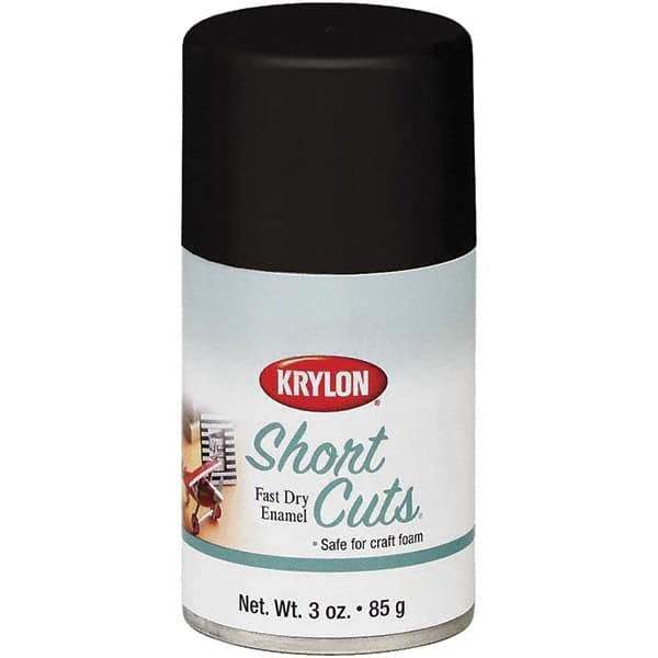 Krylon - Black, Flat, Enamel Spray Paint - 3 oz Container - Apex Tool & Supply