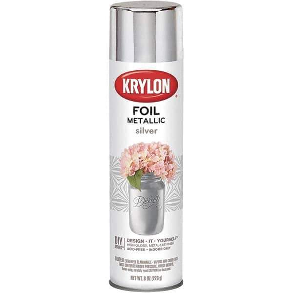 Krylon - Silver Foil, Gloss, Metallic Spray Paint - 8 oz Container - Apex Tool & Supply