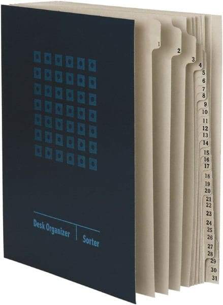 SMEAD - 8-1/2 x 11", Letter Size, Navy Blue, Indexed Sorters - Apex Tool & Supply