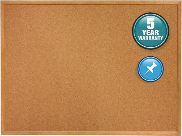 Quartet - 24" Wide x 18" High Open Cork Bulletin Board - Natural (Color) - Apex Tool & Supply