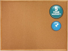 Quartet - 24" Wide x 18" High Open Cork Bulletin Board - Natural (Color) - Apex Tool & Supply