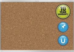 Quartet - 48" Wide x 36" High Open Cork Bulletin Board - Natural (Color) - Apex Tool & Supply