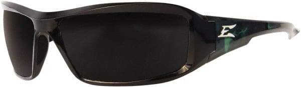 Edge Eyewear - Smoke Lenses, Framed Polarized Glasses - Scratch Resistant, Black Nylon Frame, Size Universal, Wrap Around - Apex Tool & Supply