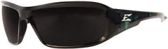 Edge Eyewear - Smoke Lenses, Framed Polarized Glasses - Scratch Resistant, Black Nylon Frame, Size Universal, Wrap Around - Apex Tool & Supply