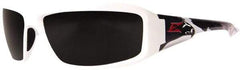 Edge Eyewear - Smoke Lenses, Framed Polarized Glasses - Scratch Resistant, White Nylon Frame, Size Universal, Wrap Around - Apex Tool & Supply