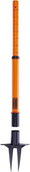 Banner Stakes - 22 to 42" High, 2-3/8" Pole Diam, Stanchion - 9" Base Diam, Removable Spike Nylon Base, Orange Plastic Post, For Outdoor Use - Apex Tool & Supply