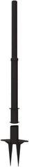 Banner Stakes - 22 to 42" High, 2-3/8" Pole Diam, Stanchion - 9" Base Diam, Removable Spike Nylon Base, Black Plastic Post, For Outdoor Use - Apex Tool & Supply