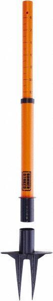 Banner Stakes - 22 to 42" High, 2-3/8" Pole Diam, Stanchion - 9" Base Diam, Removable Spike Nylon Base, Orange Plastic Post, For Outdoor Use - Apex Tool & Supply