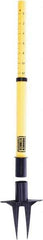 Banner Stakes - 22 to 42" High, 2-3/8" Pole Diam, Stanchion - 9" Base Diam, Removable Spike Nylon Base, Yellow Plastic Post, For Outdoor Use - Apex Tool & Supply