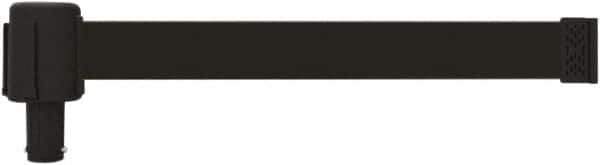 Banner Stakes - 6.61" High x 15' Long x 2-1/2" Wide Retractable Barrier Belt - Plastic & Polyester, Matte Finish, Black, Use with Banner Stakes Plus Stanchion, Banner Stakes Plus Base - Apex Tool & Supply