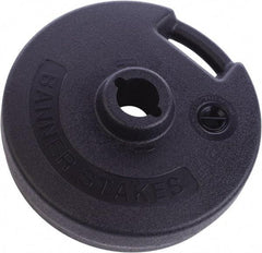 Banner Stakes - 4.92" High x 15" Long x 15" Wide Barrier - Metal, Matte Finish, Black, Use with Banner Stakes Plus Stanchion, Banner Stakes Plus Banner Head - Apex Tool & Supply