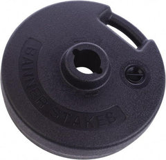 Banner Stakes - 4.92" High x 15" Long x 15" Wide Barrier - Metal, Matte Finish, Black, Use with Banner Stakes Plus Stanchion, Banner Stakes Plus Banner Head - Apex Tool & Supply